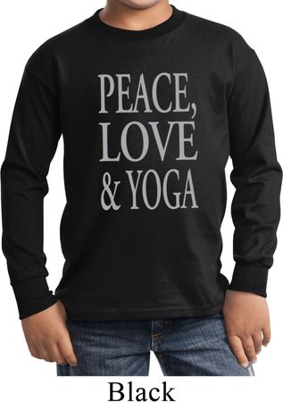 Peace Love & Yoga Kids Long Sleeve Shirt