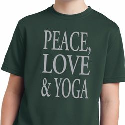 Peace Love & Yoga Kids Moisture Wicking Shirt