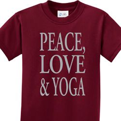 Peace Love & Yoga Kids Yoga Shirts