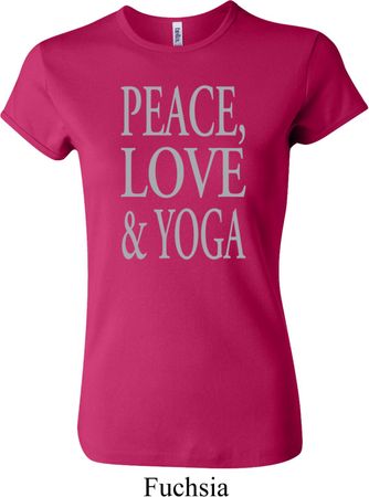 Peace Love & Yoga Ladies Crewneck Shirt