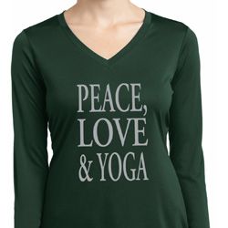Peace Love & Yoga Ladies Dry Wicking Long Sleeve Shirt Peace Love & Yoga Ladies Dry Wicking Long Sleeve Shirt