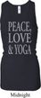 Peace Love & Yoga Ladies Longer Length Racerback Tank Top
