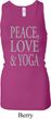 Peace Love & Yoga Ladies Longer Length Racerback Tank Top