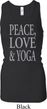 Peace Love & Yoga Ladies Longer Length Racerback Tank Top