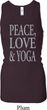 Peace Love & Yoga Ladies Longer Length Racerback Tank Top