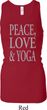 Peace Love & Yoga Ladies Longer Length Racerback Tank Top