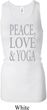 Peace Love & Yoga Ladies Longer Length Racerback Tank Top