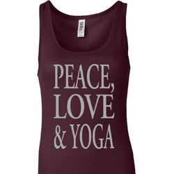 Peace Love & Yoga Ladies Longer Length Tank Top Peace Love & Yoga Ladies Longer Length Tank Top