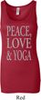 Peace Love & Yoga Ladies Longer Length Tank Top