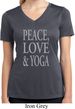 Peace Love & Yoga Ladies Moisture Wicking V-neck Shirt