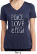 Peace Love & Yoga Ladies Moisture Wicking V-neck Shirt
