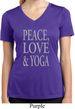 Peace Love & Yoga Ladies Moisture Wicking V-neck Shirt