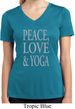 Peace Love & Yoga Ladies Moisture Wicking V-neck Shirt
