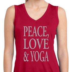 Peace Love & Yoga Ladies Sleeveless Moisture Wicking Shirt Peace Love & Yoga Ladies Sleeveless Moisture Wicking Shirt