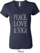 Peace Love & Yoga Ladies V-neck Shirt