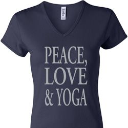 Peace Love & Yoga Ladies V-neck Shirt Peace Love & Yoga Ladies V-neck Shirt