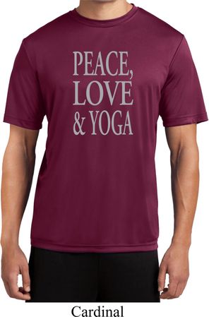 Peace Love & Yoga Mens Moisture Wicking Shirt