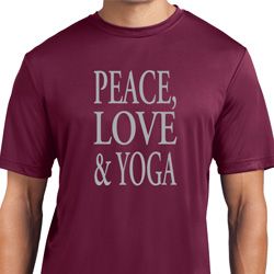 Peace Love & Yoga Mens Moisture Wicking Shirt Peace Love & Yoga Mens Moisture Wicking Shirt