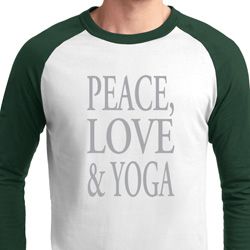 Peace Love & Yoga Mens Raglan Shirt Peace Love & Yoga Mens Raglan Shirt