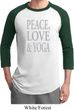 Peace Love & Yoga Mens Raglan Shirt