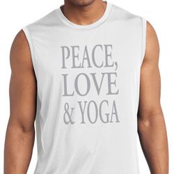 Peace Love & Yoga Mens Sleeveless Moisture Wicking Shirt Peace Love & Yoga Mens Sleeveless Moisture Wicking Shirt