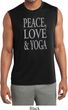 Peace Love & Yoga Mens Sleeveless Moisture Wicking Shirt