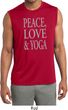Peace Love & Yoga Mens Sleeveless Moisture Wicking Shirt