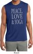 Peace Love & Yoga Mens Sleeveless Moisture Wicking Shirt