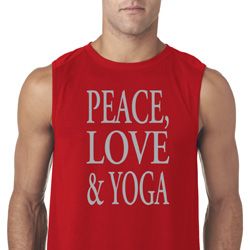 Peace Love & Yoga Mens Sleeveless Shirt Peace Love & Yoga Mens Sleeveless Shirt