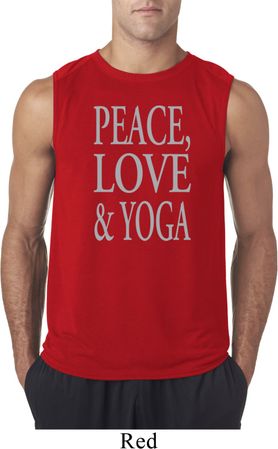 Peace Love & Yoga Mens Sleeveless Shirt
