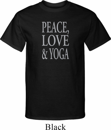 Peace Love & Yoga Mens Tall Shirt