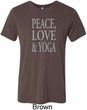 Peace Love & Yoga Mens Tri Blend Crewneck Shirt