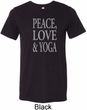 Peace Love & Yoga Mens Tri Blend Crewneck Shirt
