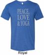 Peace Love & Yoga Mens Tri Blend Crewneck Shirt