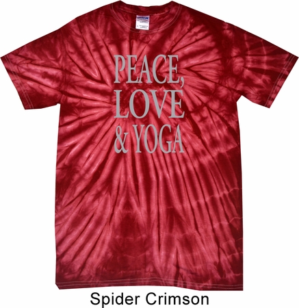 Peace Love & Yoga Spider Tie Dye Shirt
