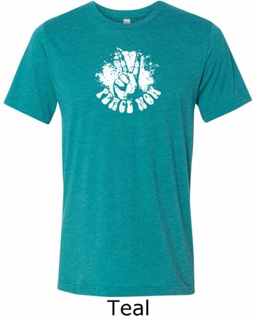Peace Now Mens Tri Blend Crewneck Shirt