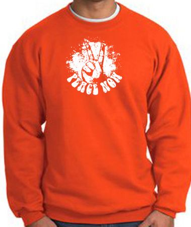 Peace Now Retro Vintage Classic Style Adult Sweatshirt - Orange