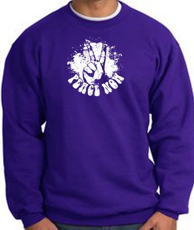 Peace Now Retro Vintage Classic Style Adult Sweatshirt - Purple