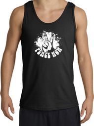 Peace Now Retro Vintage Classic Style Adult Tanktop - Black