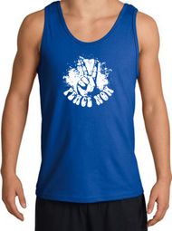 Peace Now Retro Vintage Classic Style Adult Tanktop - Royal
