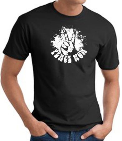 Peace Now Retro Vintage Classic Style T-shirt - Black