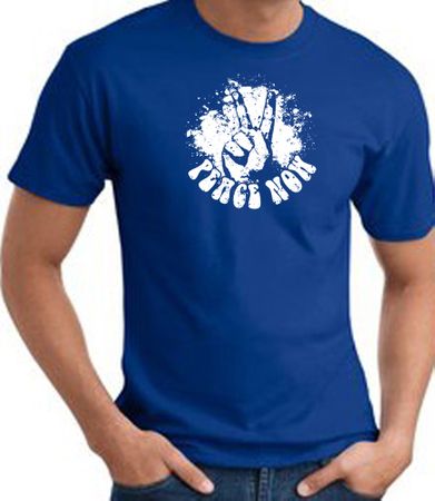 Peace Now Retro Vintage Classic Style T-shirt - Royal