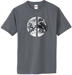 Peace Shirt Peace Earth Satellite Image Organic Tee Charcoal Grey