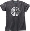Peace Shirt Peace Earth Satellite Image Pigment Dyed Tee Dark Smoke