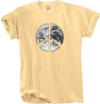 Peace Shirt Peace Earth Satellite Image Pigment Dyed Tee Honey