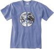 Peace Shirt Peace Earth Satellite Image Pigment Dyed Tee Night Blue