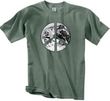 Peace Shirt Peace Earth Satellite Image Pigment Dyed Tee Olive