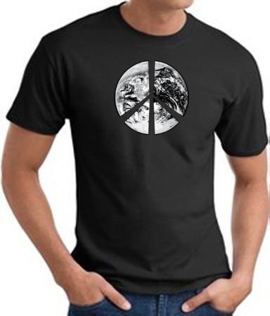 Peace Shirt Peace Earth Satellite Image Tee Black