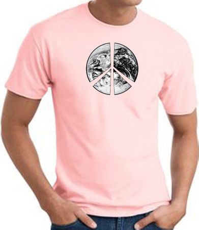 Peace Shirt Peace Earth Satellite Image Tee Pink