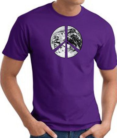 Peace Shirt Peace Earth Satellite Image Tee Purple